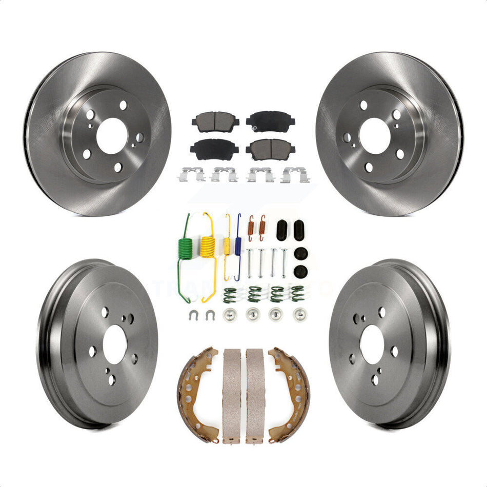 Front Rear Disc Brake Rotors Ceramic Pads And Drum Kit (7Pc) For 2008 Toyota Prius K8C-102280 by Transit Auto