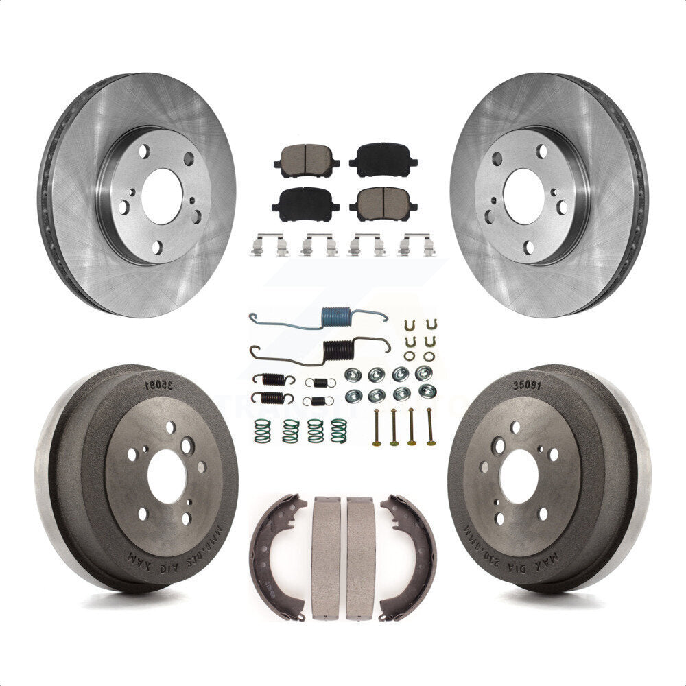 Front Rear Disc Brake Rotors Ceramic Pads And Drum Kit (7Pc) For 2002-2003 Toyota Solara 2.4L K8C-102295 by Transit Auto