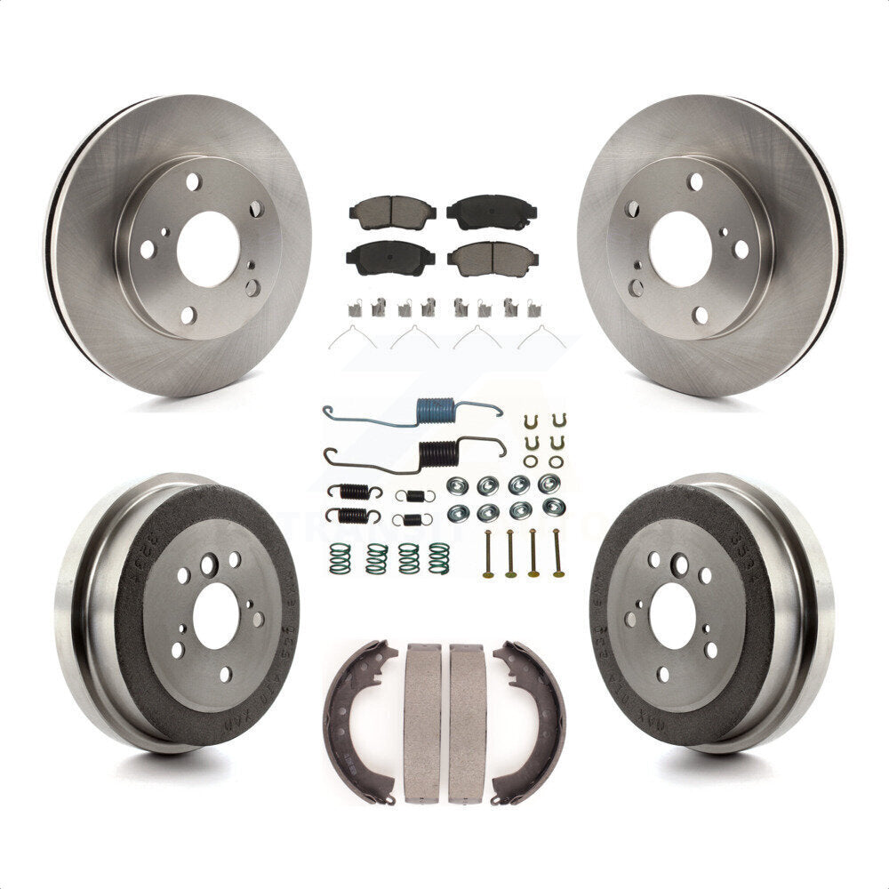 Front Rear Disc Brake Rotors Ceramic Pads And Drum Kit (7Pc) For Toyota Camry 2.2L K8C-102297 by Transit Auto