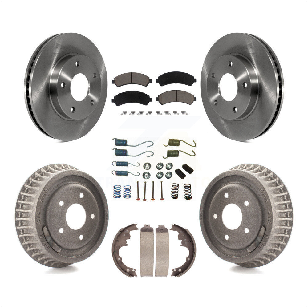 Front Rear Disc Brake Rotors Ceramic Pads And Drum Kit (7Pc) For 1998-2003 Chevrolet S10 4WD with rear brakes K8C-102305 by Transit Auto