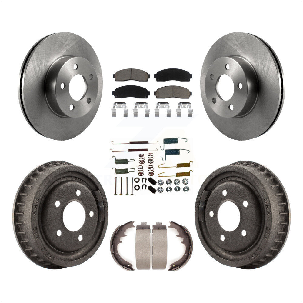 Front Rear Disc Brake Rotors Ceramic Pads And Drum Kit (7Pc) For 2010 Mazda B4000 With 9" Diameter K8C-102318 by Transit Auto