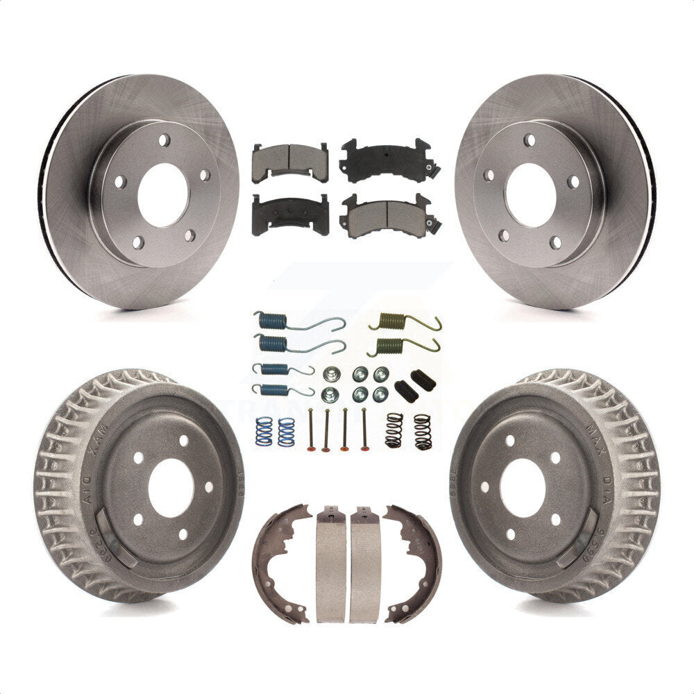 Front Rear Disc Brake Rotors Ceramic Pads And Drum Kit (7Pc) For Chevrolet S10 GMC Sonoma Blazer Jimmy Oldsmobile Bravada Typhoon K8C-102341 by Transit Auto