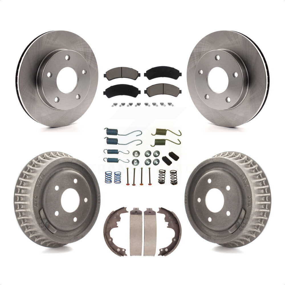 Front Rear Disc Brake Rotors Ceramic Pads And Drum Kit (7Pc) For 1997-1997 Chevrolet Blazer GMC Jimmy 4WD with rear brakes K8C-102343 by Transit Auto