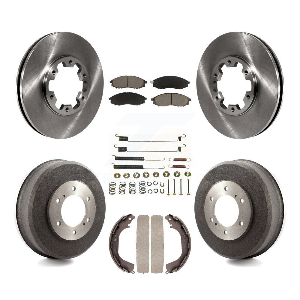 Front Rear Disc Brake Rotors Ceramic Pads And Drum Kit (7Pc) For Nissan Xterra Frontier K8C-102348 by Transit Auto