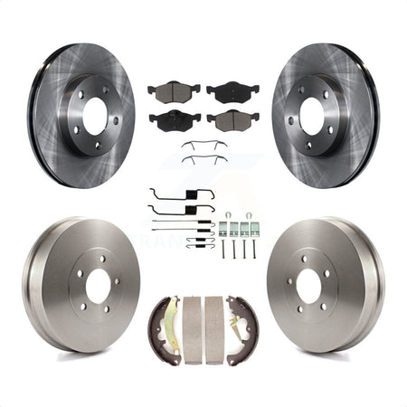 Front Rear Disc Brake Rotors Ceramic Pads And Drum Kit (7Pc) For 2007-2007 Ford Escape Mercury Mariner From 01/08/07 rear brakes K8C-102356 by Transit Auto