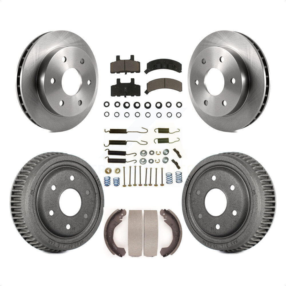 Front Rear Disc Brake Rotors Ceramic Pads And Drum Kit (7Pc) For 1992-1994 Chevrolet Blazer 4WD With 11" Diameter K8C-102368 by Transit Auto