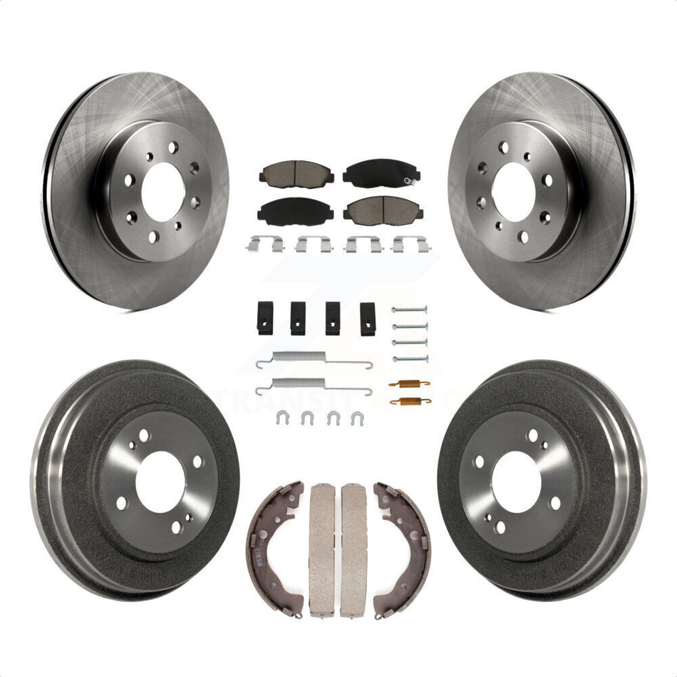 Front Rear Disc Brake Rotors Ceramic Pads And Drum Kit (7Pc) For Honda Insight K8C-102375 by Transit Auto