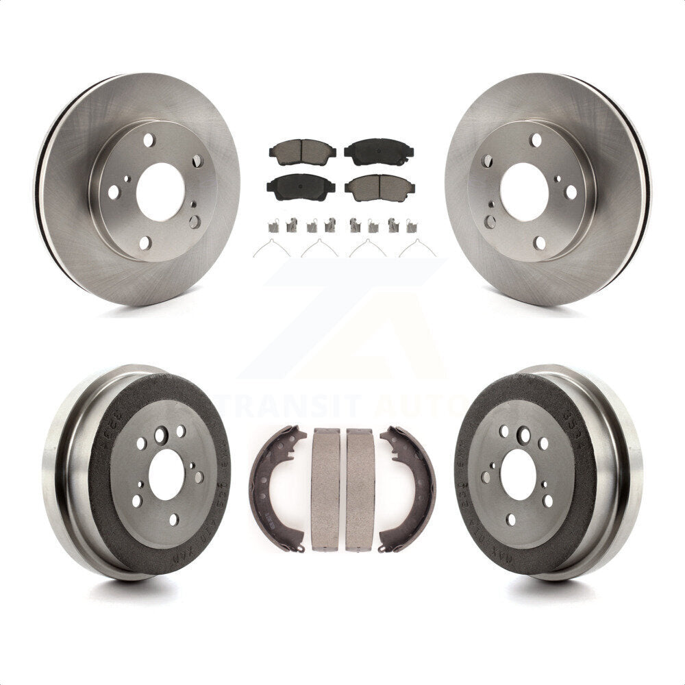 Front Rear Disc Brake Rotors Ceramic Pads And Drum Kit For Toyota Camry 2.2L K8C-102386 by Transit Auto