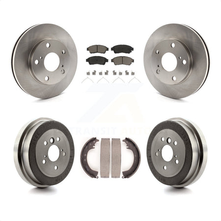 Front Rear Disc Brake Rotors Ceramic Pads And Drum Kit For Toyota Camry 2.2L K8C-102386 by Transit Auto