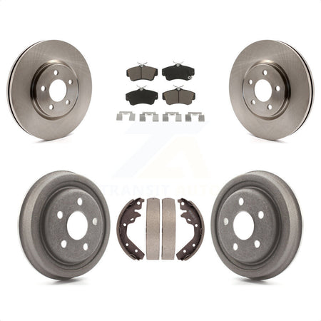 Front Rear Disc Brake Rotors Ceramic Pads And Drum Kit For 2003 Dodge Neon SRT-4 K8C-102391 by Transit Auto