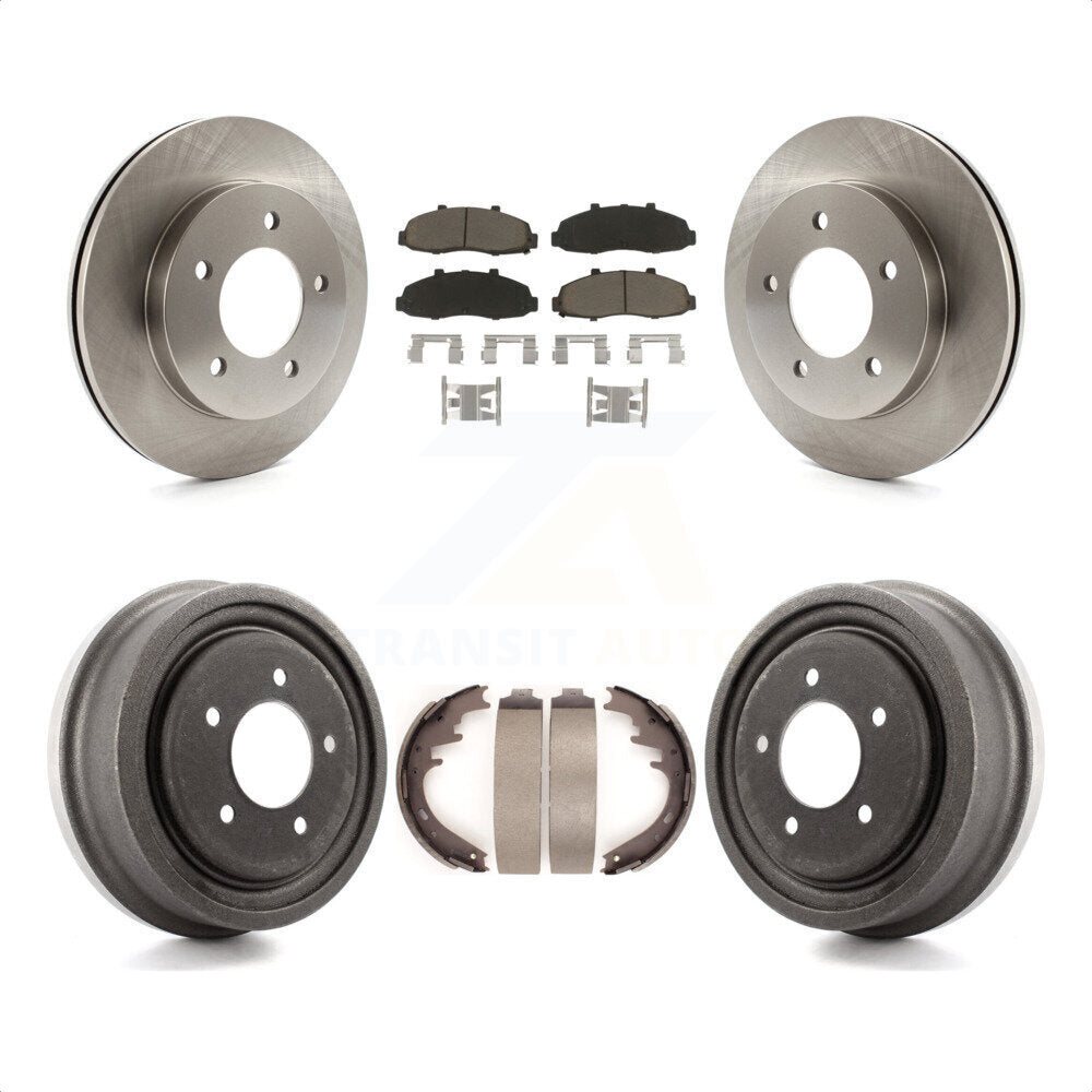 Front Rear Disc Brake Rotors Ceramic Pads And Drum Kit For Ford F-150 4WD K8C-102407 by Transit Auto