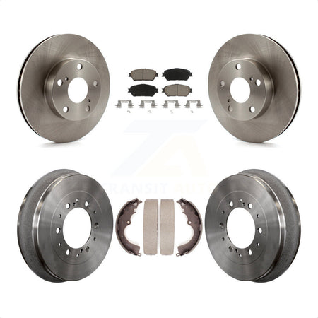 Front Rear Disc Brake Rotors Ceramic Pads And Drum Kit For 2015 Toyota Tacoma 4WD With 5 Lug Wheels K8C-102415 by Transit Auto