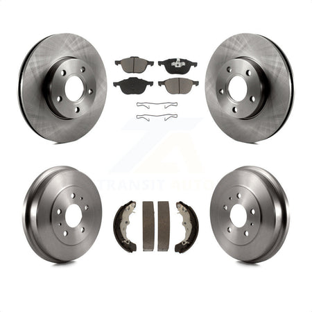 Front Rear Disc Brake Rotors Ceramic Pads And Drum Kit For Ford Focus K8C-102418 by Transit Auto