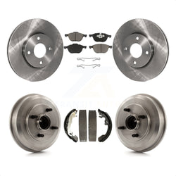 Front Rear Disc Brake Rotors Ceramic Pads And Drum Kit For 2005-2007 Ford Focus Wheel Bearing Includes K8C-102420