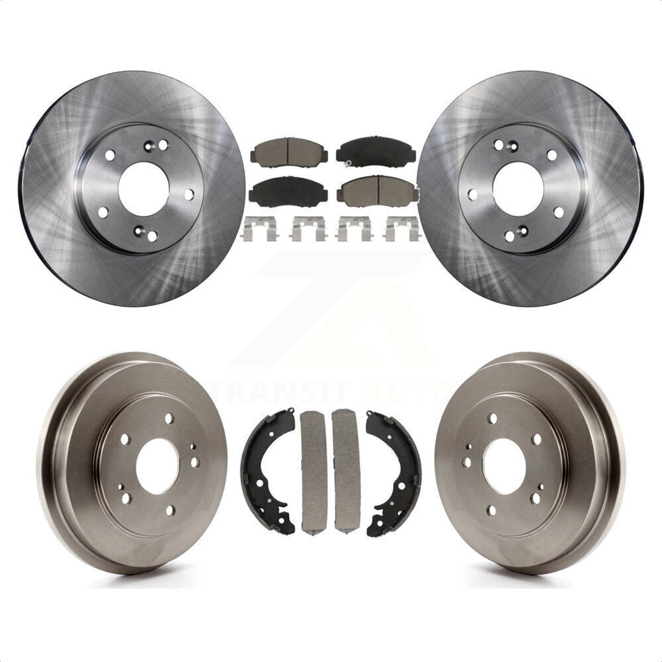 Front Rear Disc Brake Rotors Ceramic Pads And Drum Kit For Honda Accord Civic K8C-102426 by Transit Auto