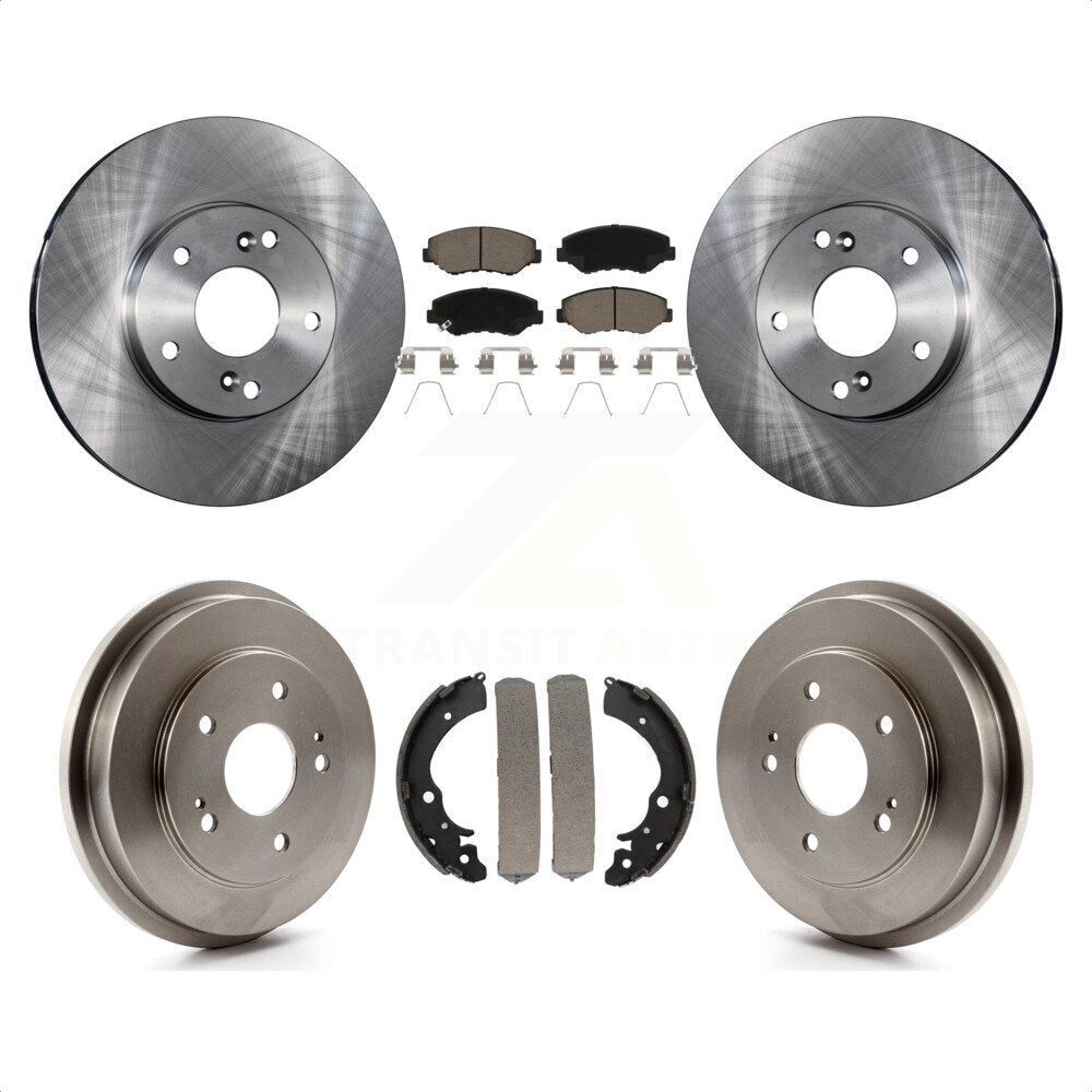 Front Rear Disc Brake Rotors Ceramic Pads And Drum Kit For Honda Accord Fit K8C-102427 by Transit Auto