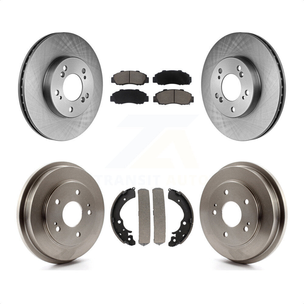 Front Rear Disc Brake Rotors Ceramic Pads And Drum Kit For 1997-2001 Honda CR-V K8C-102451 by Transit Auto