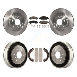 Front Rear Disc Brake Rotors Ceramic Pads And Drum Kit For 2008-2008 Chevrolet Silverado 1500 GMC Sierra With Vehicles Using Hold Down Pins K8C-102480
