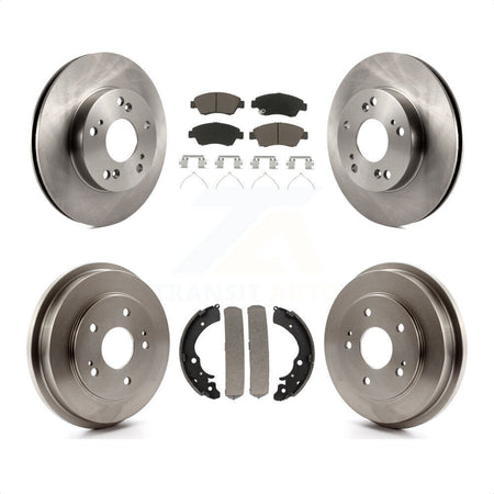 Front Rear Disc Brake Rotors Ceramic Pads And Drum Kit For Honda Civic K8C-102495 by Transit Auto