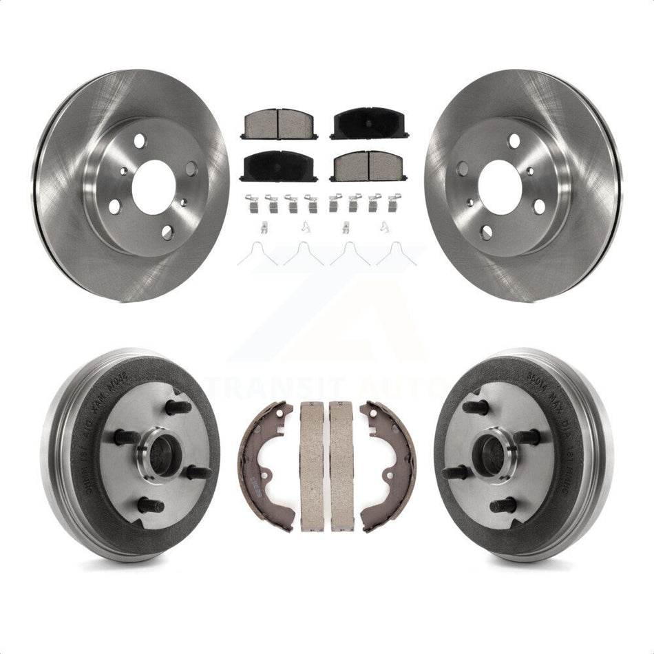 Front Rear Disc Brake Rotors Ceramic Pads And Drum Kit For Toyota Tercel Paseo K8C-102506 by Transit Auto