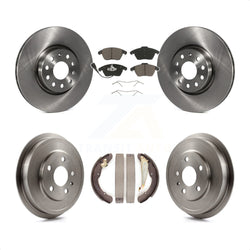Front Rear Disc Brake Rotors Ceramic Pads And Drum Kit For Volkswagen Jetta Beetle With 312mm Diameter Rotor K8C-102522