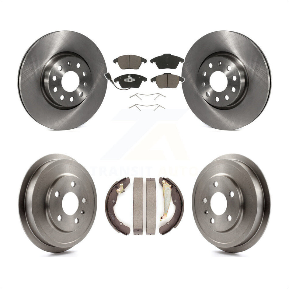 Front Rear Disc Brake Rotors Ceramic Pads And Drum Kit For Volkswagen Jetta Beetle With 312mm Diameter Rotor K8C-102522 by Transit Auto