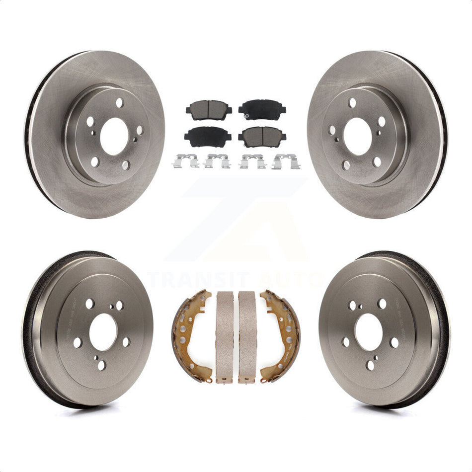 Front Rear Disc Brake Rotors Ceramic Pads And Drum Kit For 2000 Toyota Celica GT K8C-102545 by Transit Auto