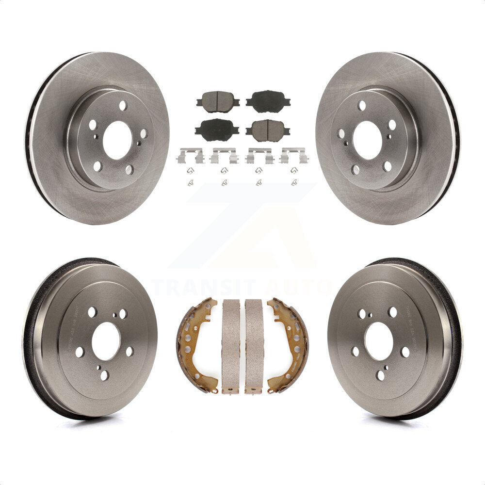 Front Rear Disc Brake Rotors Ceramic Pads And Drum Kit For 2001 Toyota Celica GT K8C-102546 by Transit Auto