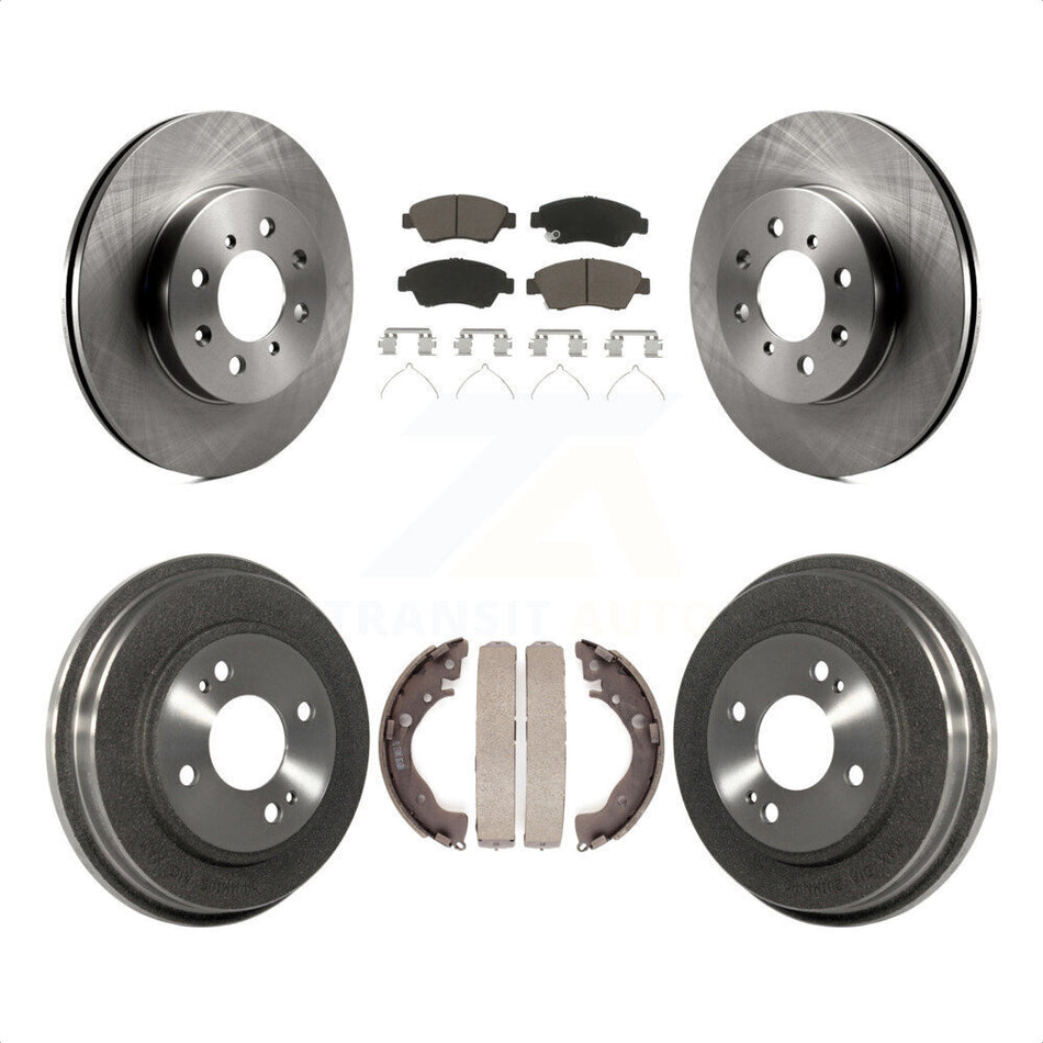 Front Rear Disc Brake Rotors Ceramic Pads And Drum Kit For Honda Fit K8C-102560 by Transit Auto