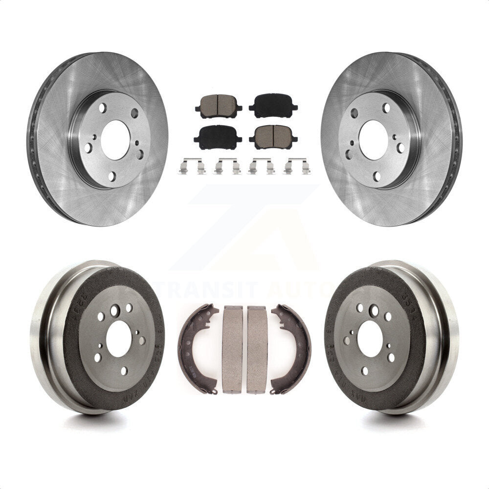 Front Rear Disc Brake Rotors Ceramic Pads And Drum Kit For 1999-2001 Toyota Solara 2.2L K8C-102584 by Transit Auto