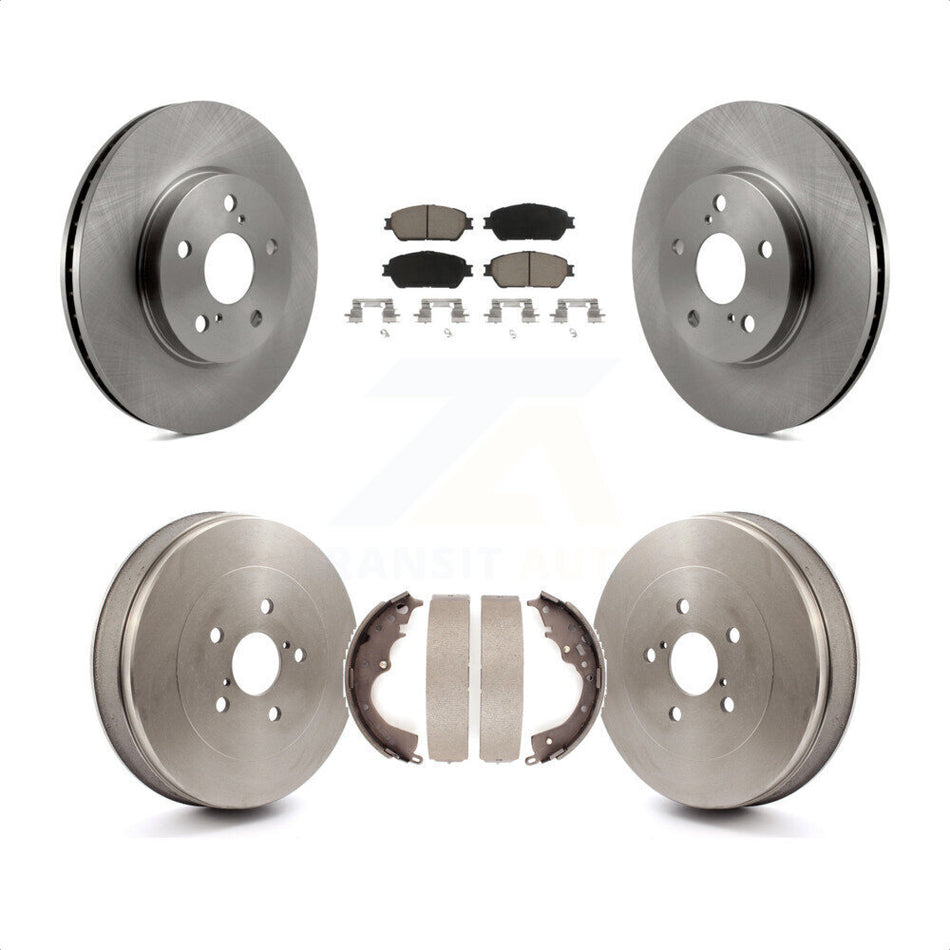 Front Rear Disc Brake Rotors Ceramic Pads And Drum Kit For 2004-2010 Toyota Sienna K8C-102599 by Transit Auto