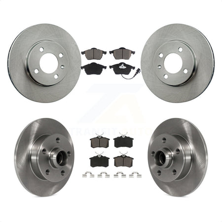 Front Rear Disc Brake Rotors Hub Assembly And Ceramic Pads Kit For 1996-1997 Volkswagen Jetta 2.8L With 256mm Diameter Rotor K8C-102667 by Transit Auto