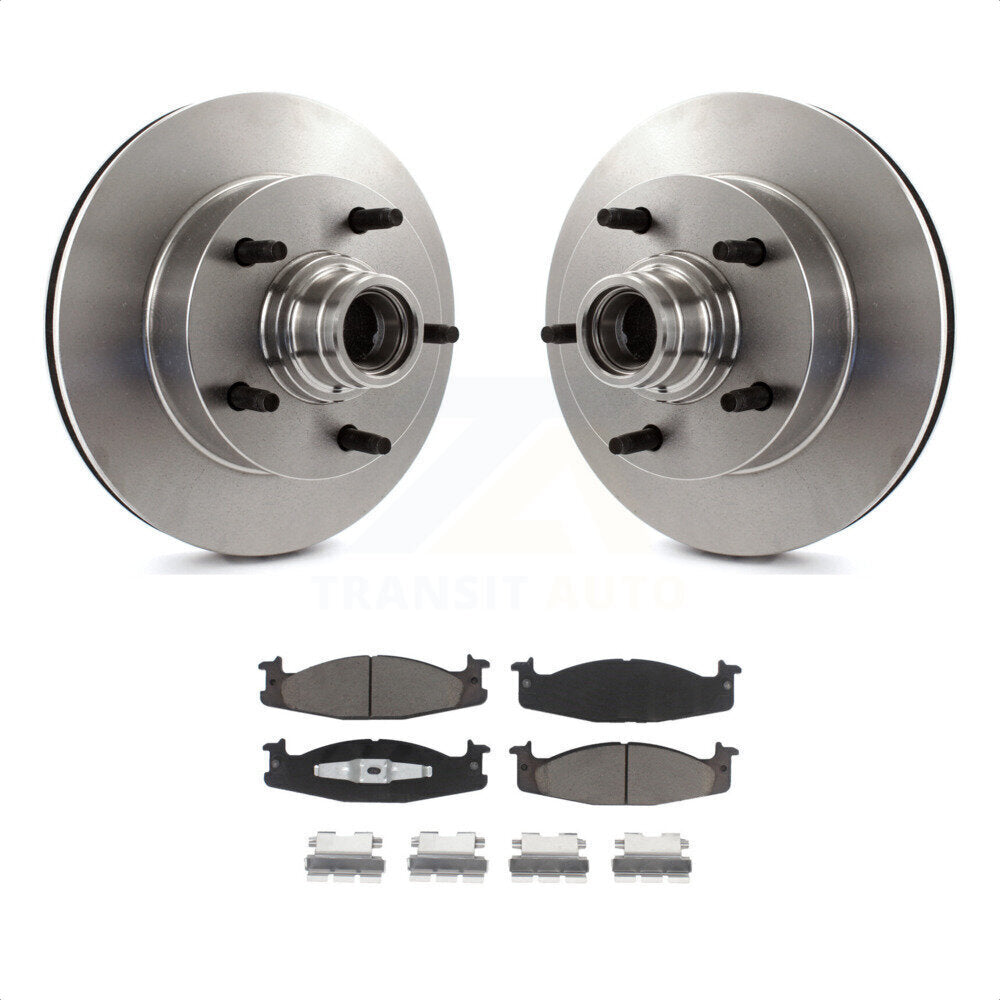 Front Disc Brake Rotors Hub Assembly And Ceramic Pads Kit For Ford F-150 E-150 Econoline K8C-102686 by Transit Auto