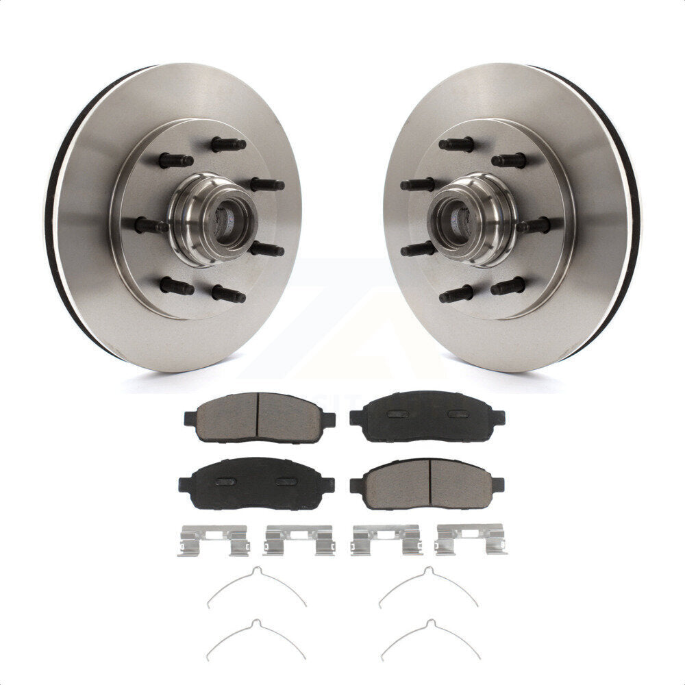 Front Disc Brake Rotors Hub Assembly And Ceramic Pads Kit For 2004 Ford F-150 RWD With 7 Lug Wheels 11th Digit Of Vin Is C K8C-102693 by Transit Auto