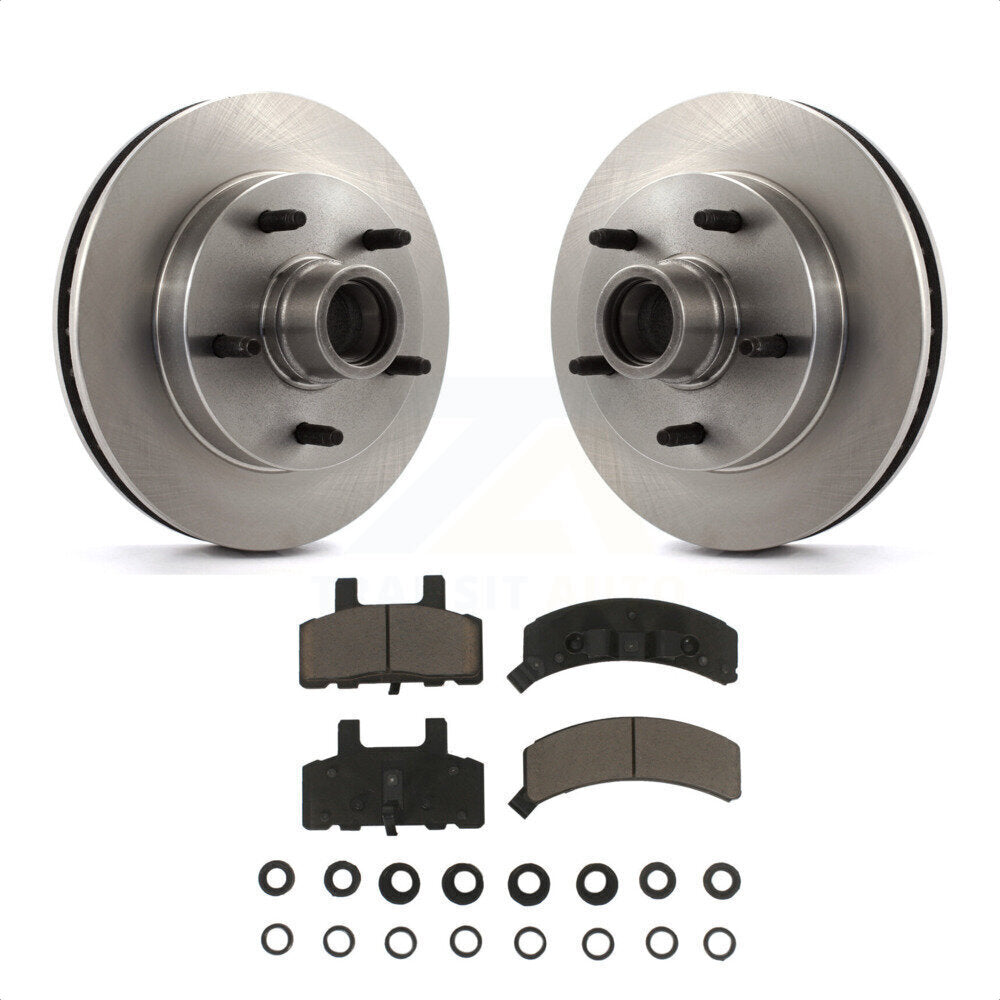 Front Disc Brake Rotors Hub Assembly And Ceramic Pads Kit For 1994-1999 Dodge Ram 1500 RWD K8C-102702 by Transit Auto