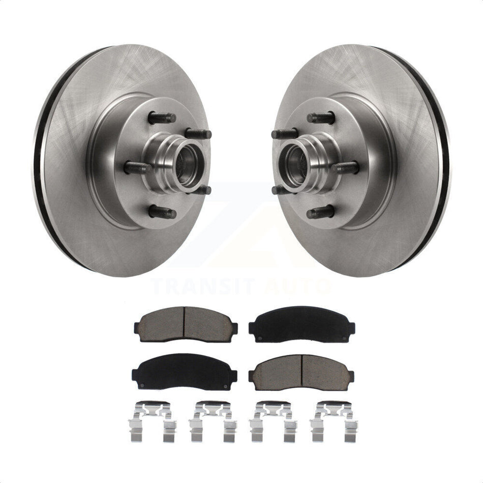 Front Disc Brake Rotors Hub Assembly And Ceramic Pads Kit For 2010-2011 Ford Ranger RWD K8C-102714 by Transit Auto