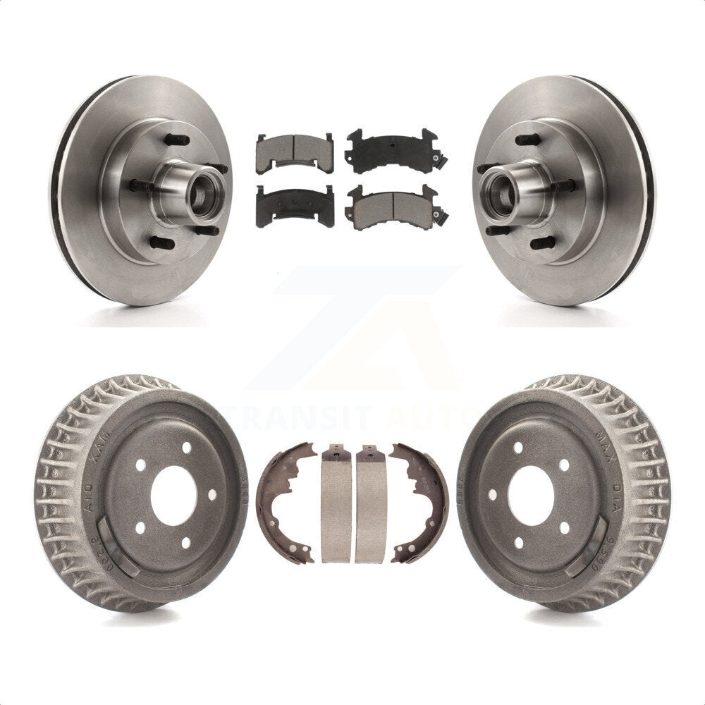 Front Rear Disc Brake Rotors Hub Assembly Ceramic Pads And Drum Kit For Chevrolet S10 GMC Sonoma Jimmy Blazer K8C-102757 by Transit Auto