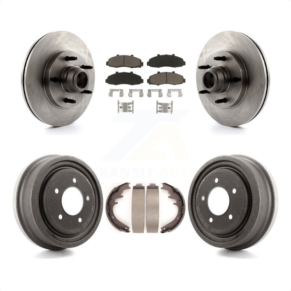 Front Rear Disc Brake Rotors Hub Assembly Ceramic Pads And Drum Kit For Ford F-150 K8C-102762 by Transit Auto