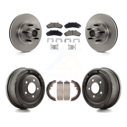 Front Rear Disc Brake Rotors Hub Assembly Ceramic Pads And Drum Kit For Ford Ranger With 10" Diameter K8C-102764