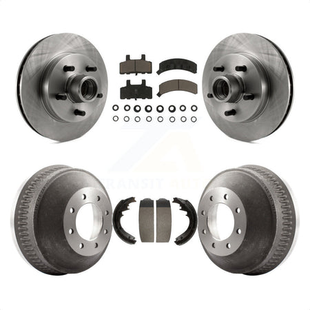 Front Rear Disc Brake Rotors Hub Assembly Ceramic Pads And Drum Kit For 1998-1999 C1500 Suburban Chevrolet GMC With 13" Diameter GAS engine K8C-102777 by Transit Auto