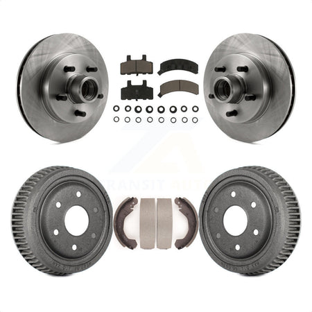 Front Rear Disc Brake Rotors Hub Assembly Ceramic Pads And Drum Kit For GMC Yukon RWD With 10" Diameter 6 Lug Wheels K8C-102784 by Transit Auto