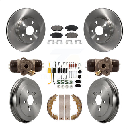 Front Rear Disc Brake Rotors Ceramic Pads And Drum Kit (9Pc) For 2004-2007 Toyota Prius K8C-102795 by Transit Auto