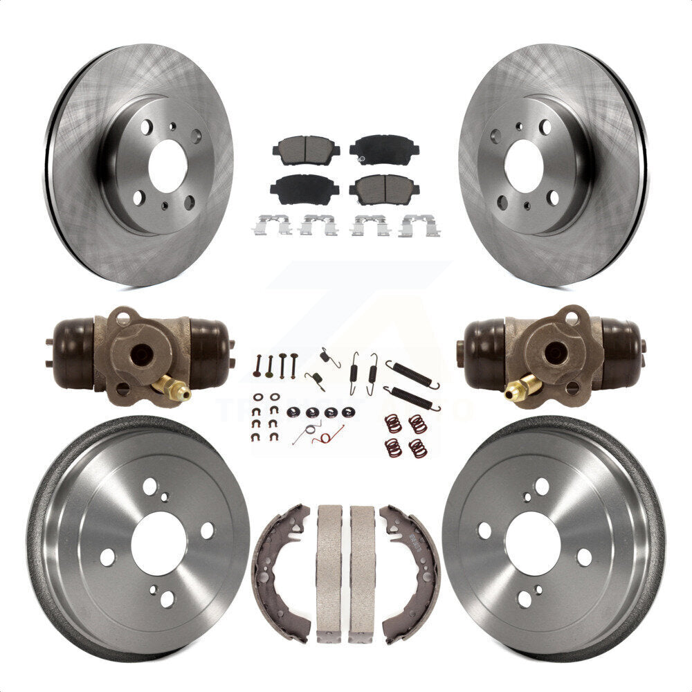 Front Rear Disc Brake Rotors Ceramic Pads And Drum Kit (9Pc) For 2001-2005 Toyota Echo K8C-102811 by Transit Auto