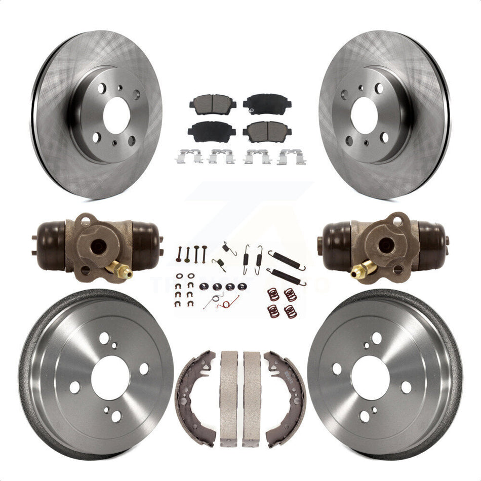 Front Rear Disc Brake Rotors Ceramic Pads And Drum Kit (9Pc) For 2001-2005 Toyota Echo K8C-102811 by Transit Auto