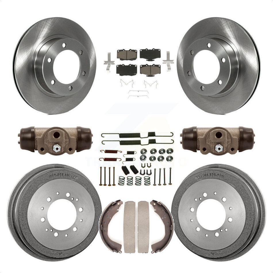 Front Rear Disc Brake Rotors Ceramic Pads And Drum Kit (9Pc) For 2001 Toyota 4Runner Limited Base SR5 With 16" Factory Wheels K8C-102812 by Transit Auto