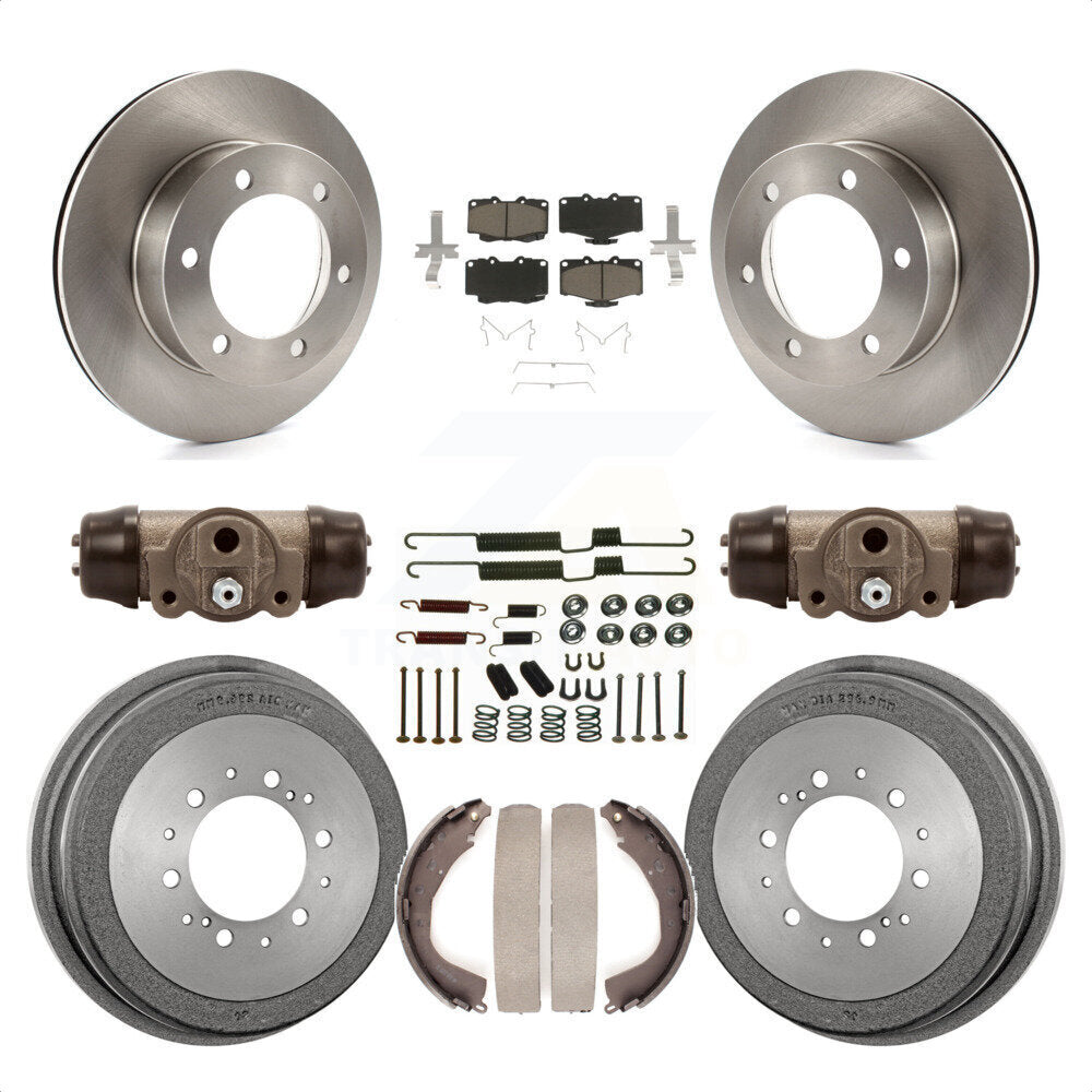 Front Rear Disc Brake Rotors Ceramic Pads And Drum Kit (9Pc) For 2001 Toyota 4Runner Limited Base SR5 With 15" Factory Wheels K8C-102813 by Transit Auto