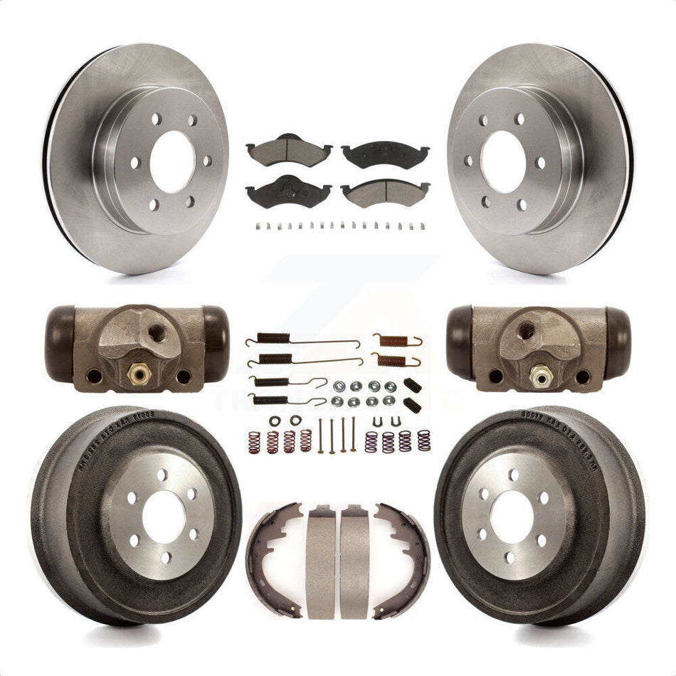 Front Rear Disc Brake Rotors Ceramic Pads And Drum Kit (9Pc) For 2000-2002 Dodge Dakota Durango K8C-102827 by Transit Auto