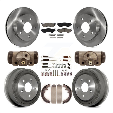 Front Rear Disc Brake Rotors Ceramic Pads And Drum Kit (9Pc) For 2000-2001 Dodge Ram 1500 RWD K8C-102829 by Transit Auto