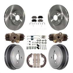 Front Rear Disc Brake Rotors Ceramic Pads And Drum Kit (9Pc) For Toyota Corolla Chevrolet Prizm Non-ABS K8C-102832