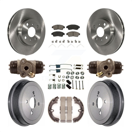 Front Rear Disc Brake Rotors Ceramic Pads And Drum Kit (9Pc) For 1993-1997 Toyota Corolla Geo Prizm K8C-102833 by Transit Auto